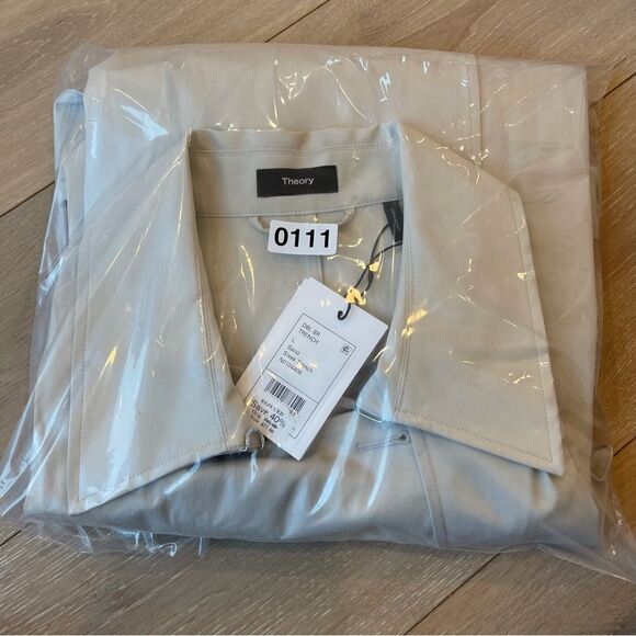 THEORY Double-Breasted Trench Coat in Cotton-Blend - Picture 7 of 11